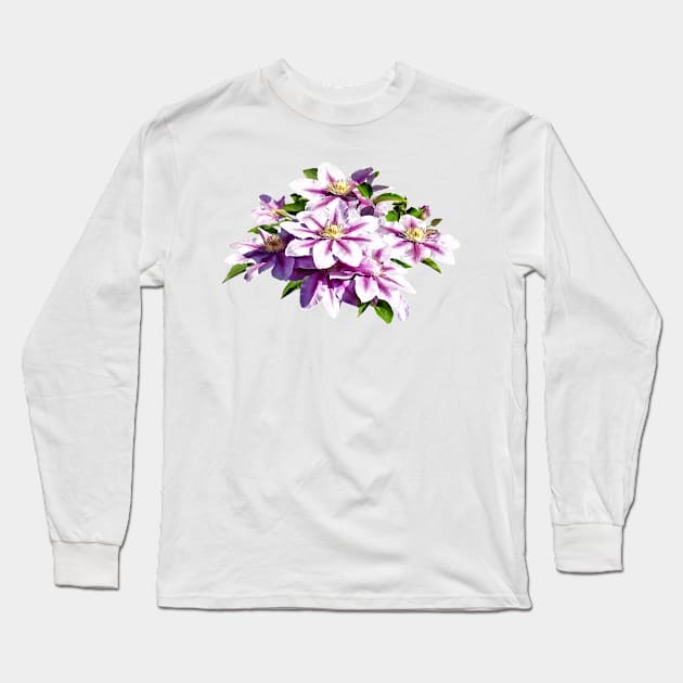 Pale Pink Clematis Long Sleeve T-Shirt by SusanSavad